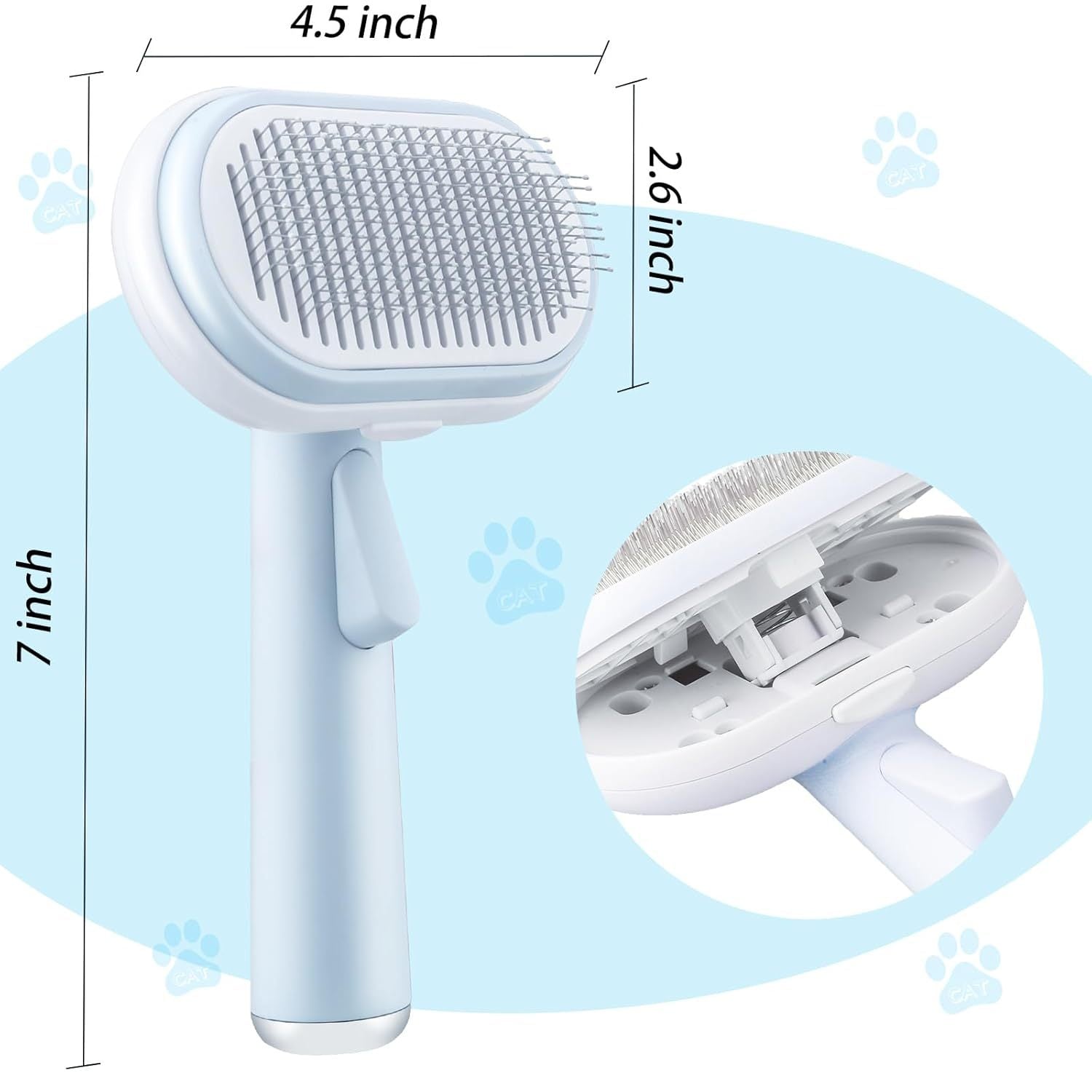 JMT-587850 5-in-1 Pet Grooming Kit for Cats and Dogs - Slicker Brush, Undercoat Rake, Deshedding Comb & Massage Brush with Self-Cleaning Feature