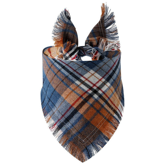 JMT-588234 Plaid Triangle Scarf for Dogs - Lightweight and Stylish Accessory in Various Colors and Sizes