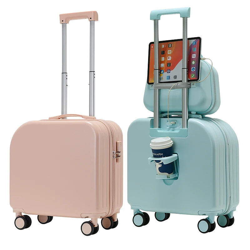 JMT-588810 Custom 18" ABS Trolley Luggage for Kids with Spinner Caster Feature - Ideal for Summer Travel