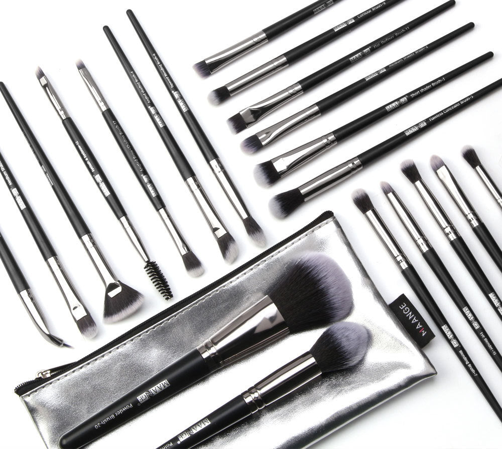 JMT-589194 20-Piece Makeup Brush Set with Brush Bag, Nylon/Plastic/PU, Compact Size 19.5*12.5*2cm