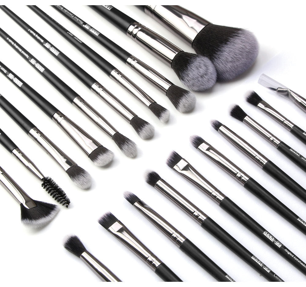 JMT-589194 20-Piece Makeup Brush Set with Brush Bag, Nylon/Plastic/PU, Compact Size 19.5*12.5*2cm