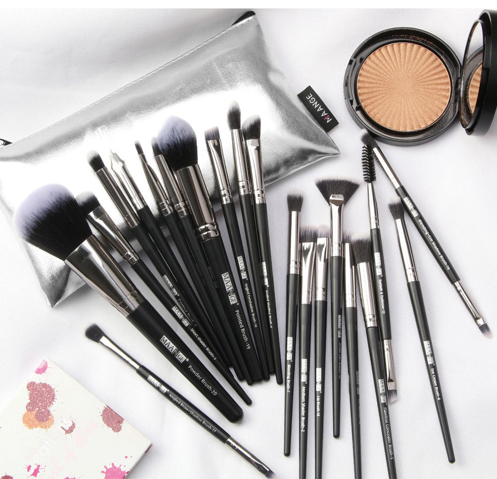 JMT-589194 20-Piece Makeup Brush Set with Brush Bag, Nylon/Plastic/PU, Compact Size 19.5*12.5*2cm