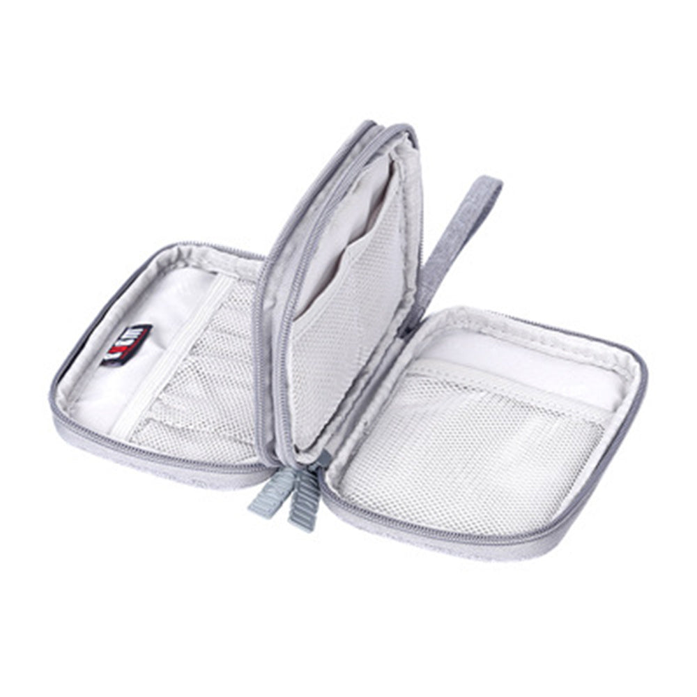 JMT-589258 Portable Digital Data Cable and Hard Disk Storage Bag - Simple Handbag Design for Travel and Desktop Use