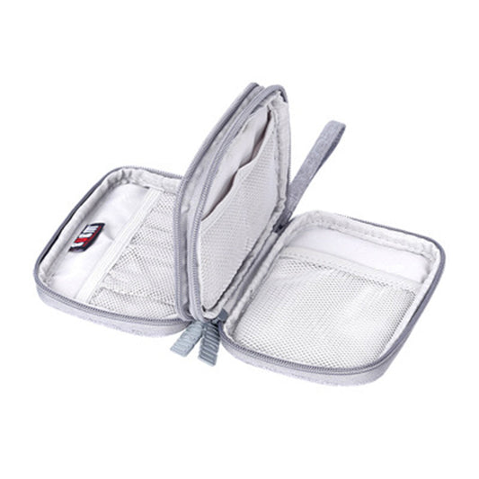 JMT-589258 Portable Digital Data Cable and Hard Disk Storage Bag - Simple Handbag Design for Travel and Desktop Use