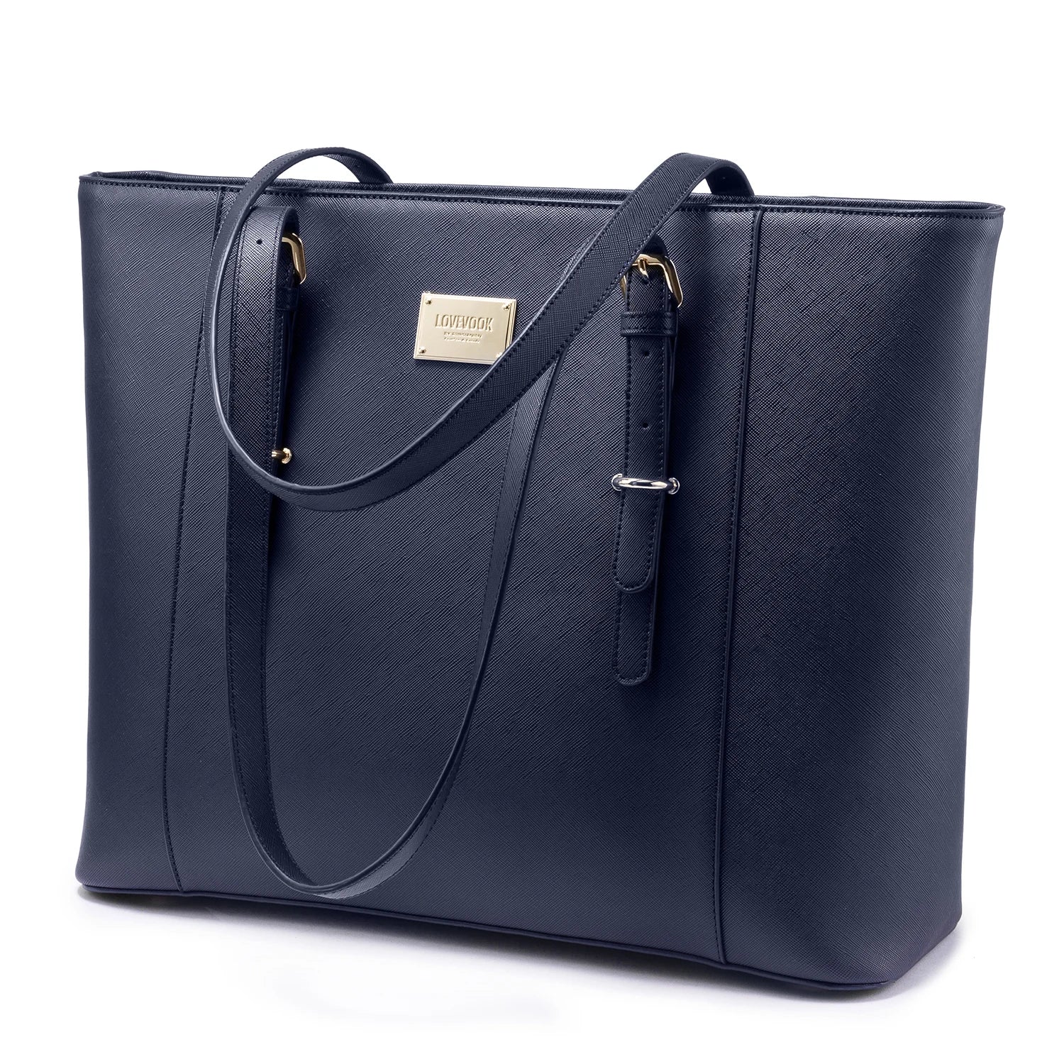 JMT-589642 Large Leather Laptop Tote Bag for Women - Casual Office Briefcase with Shoulder Strap