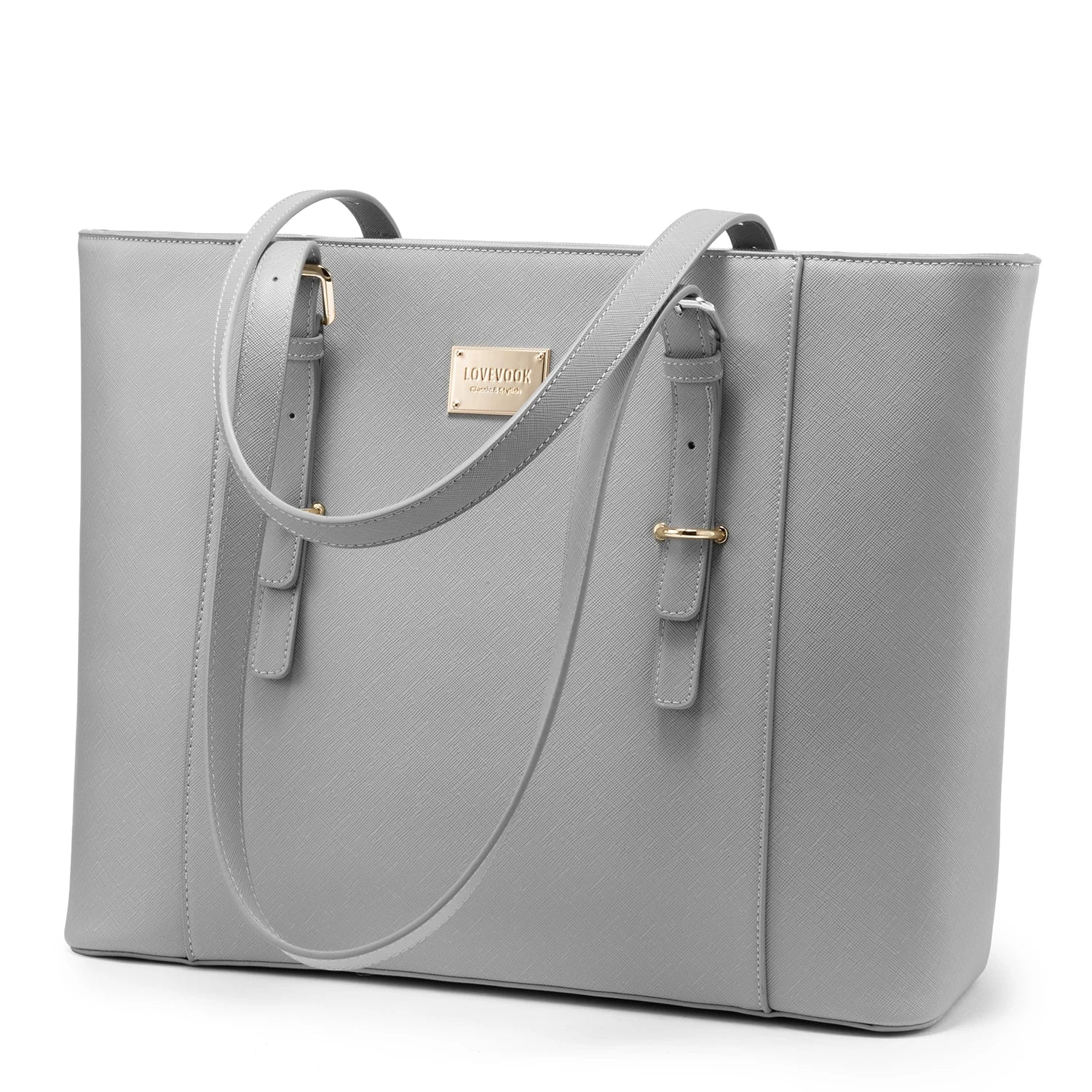 JMT-589642 Large Leather Laptop Tote Bag for Women - Casual Office Briefcase with Shoulder Strap