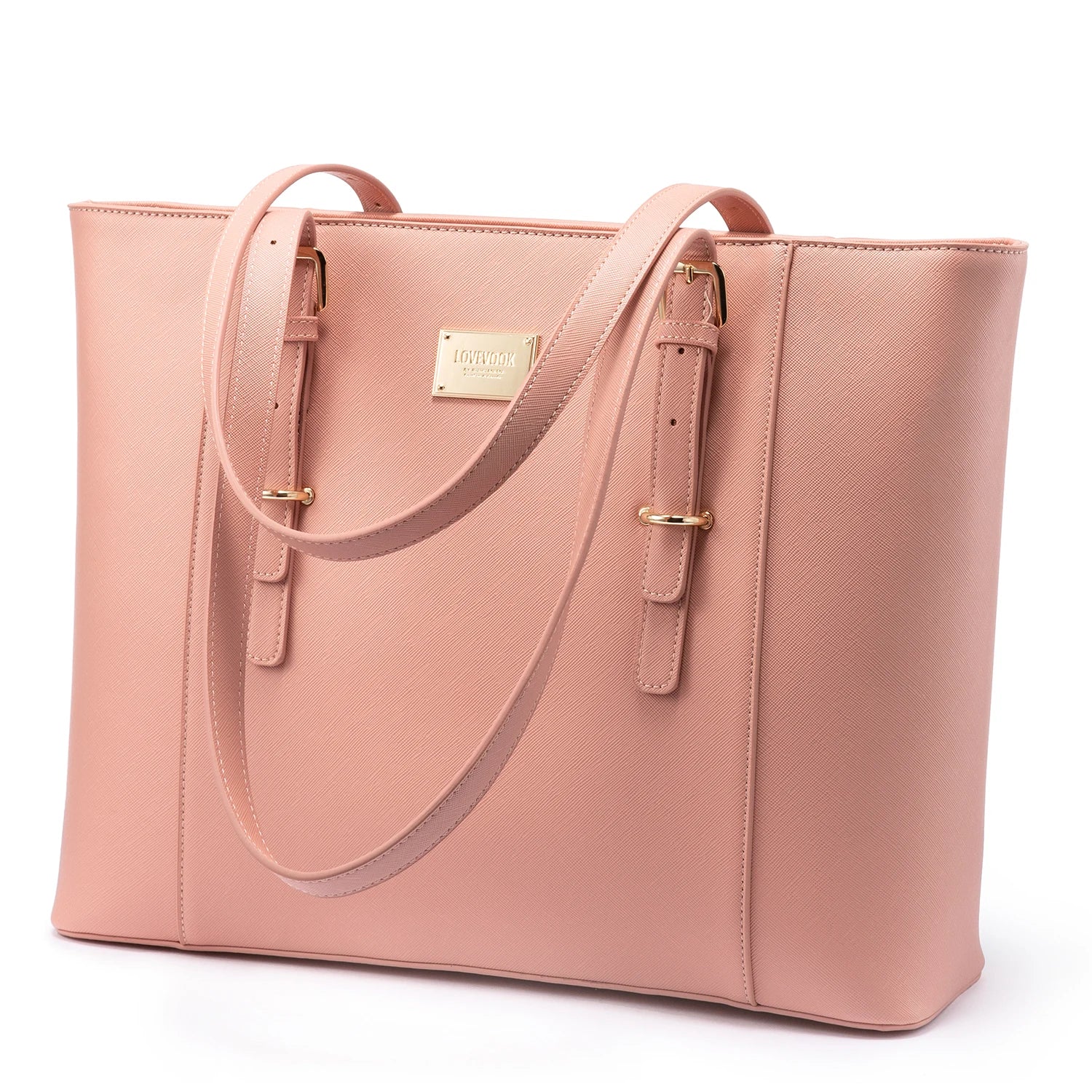 JMT-589642 Large Leather Laptop Tote Bag for Women - Casual Office Briefcase with Shoulder Strap
