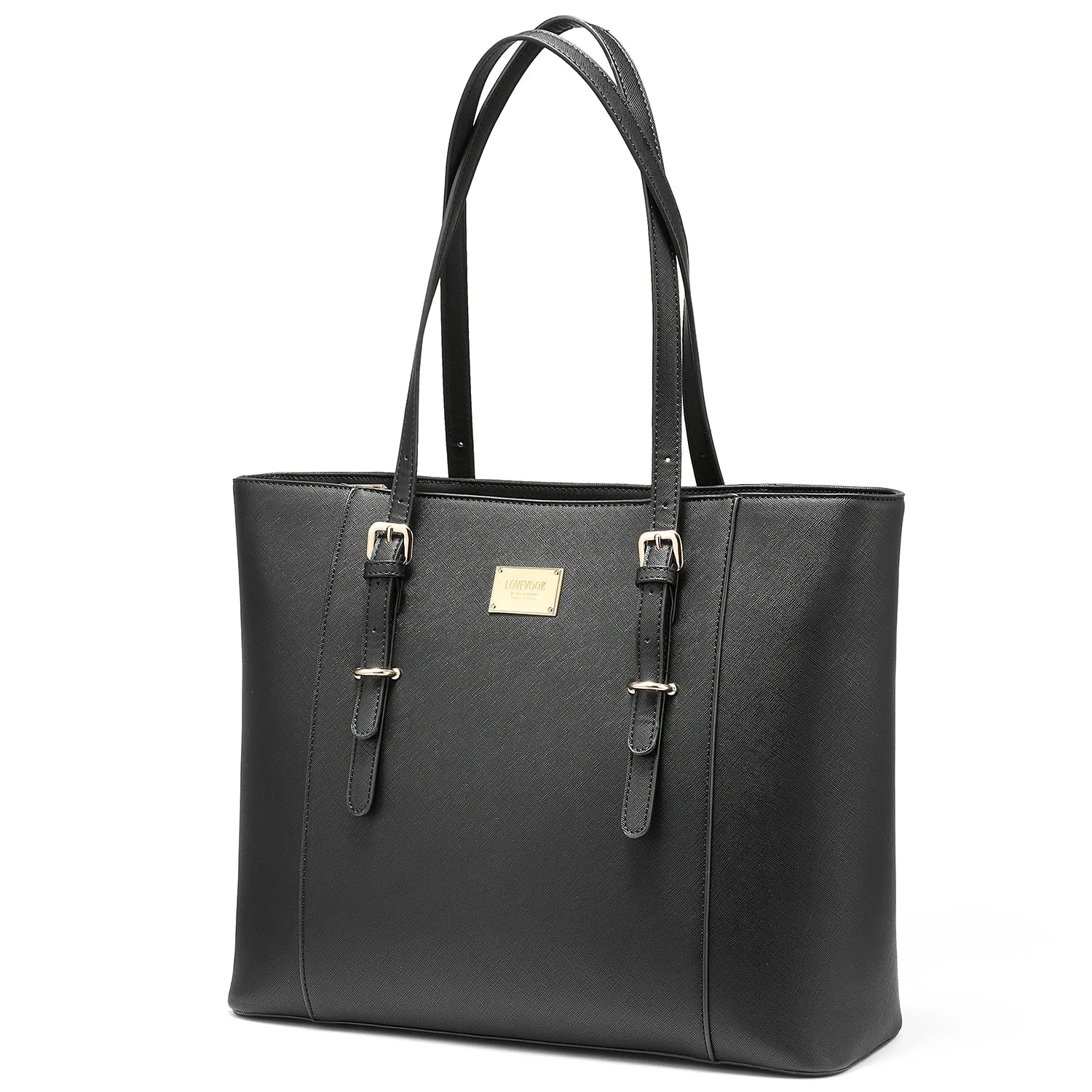 JMT-589642 Large Leather Laptop Tote Bag for Women - Casual Office Briefcase with Shoulder Strap