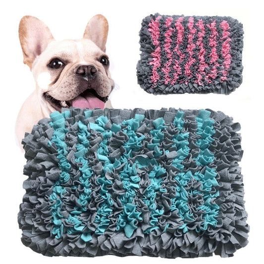 JMT-589898 Colorful Pet Sniffing Pad for Training and Exercise, Eco-Friendly Plush, Slow Feeding and Stress Relief Mat, Available in Blue and Pink