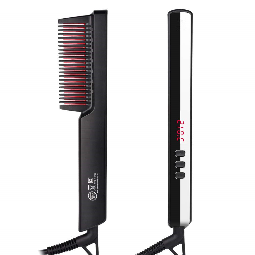 JMT-589898 Multifunctional Hair Straightening Comb with Hair Care Essential Oil 40ml, Adjustable Temperature 160-210°C