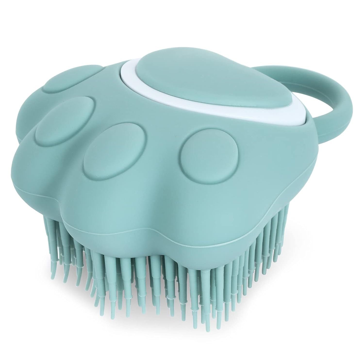 JMT-590154 Silicone Pet Grooming Brush with Shampoo Dispenser for Dogs and Cats - Fur Cleaning and Massage Tool