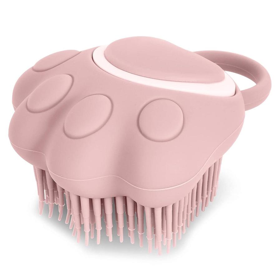 JMT-590154 Silicone Pet Grooming Brush with Shampoo Dispenser for Dogs and Cats - Fur Cleaning and Massage Tool