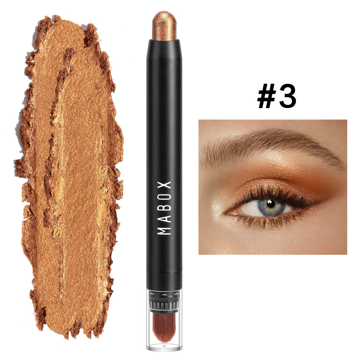 JMT-590346 Waterproof Eye Shadow Stick - Pearlescent and Earth Tone Color Options