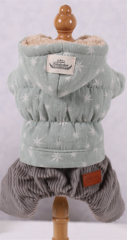 JMT-590538 Four-Legged Clothing in Cartoon Style - Soft Cotton Outfit for Pets in Green, Pink, Khaki, Sizes XS to XL