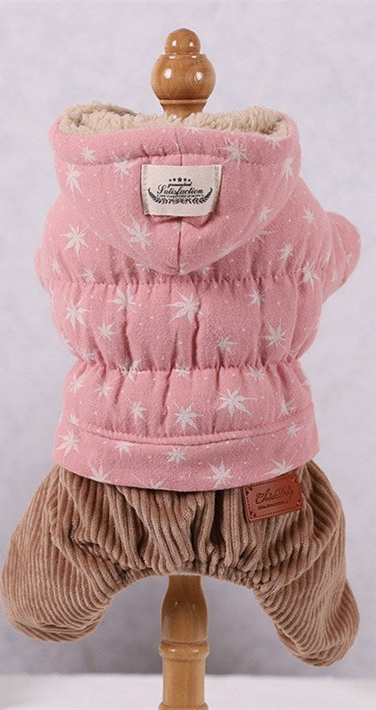 JMT-590538 Four-Legged Clothing in Cartoon Style - Soft Cotton Outfit for Pets in Green, Pink, Khaki, Sizes XS to XL