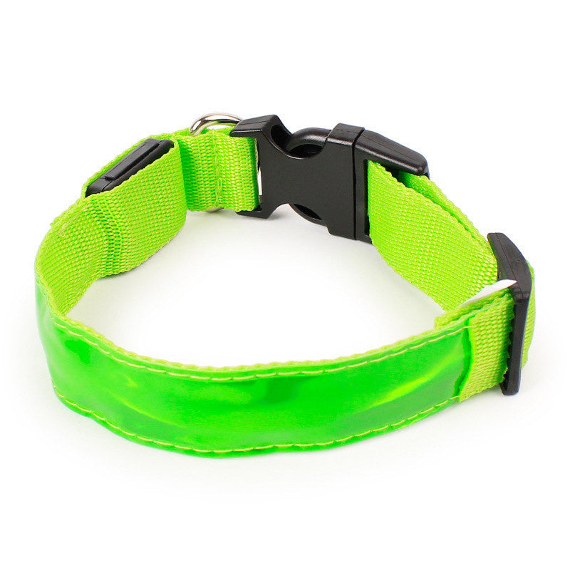 JMT-590730 Adjustable Nylon Dog Collar in Green, Pink, Red, and Blue - Sizes S, M, L Available