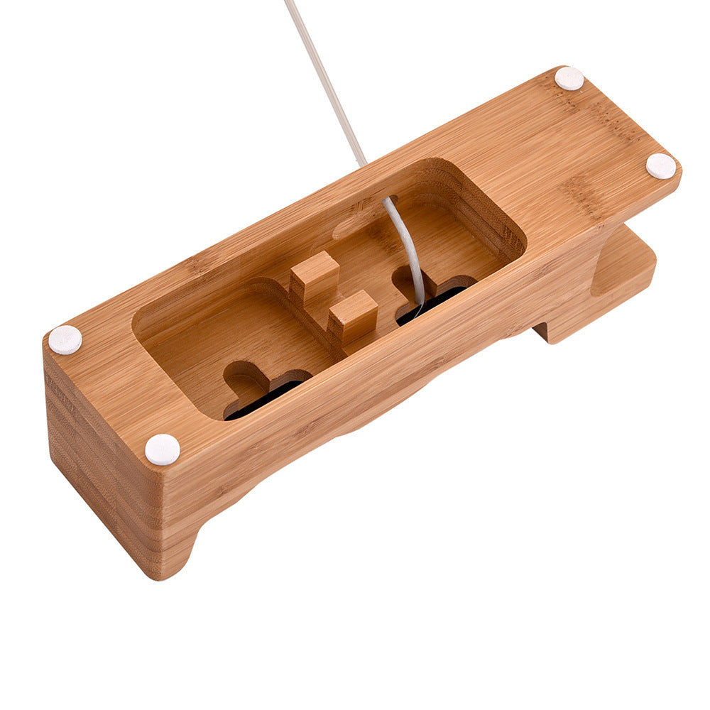 JMT-590922 Bamboo 3-in-1 Charging Stand for iPhone and Apple Watch - Eco-Friendly, Moisture-Proof Desktop Dock