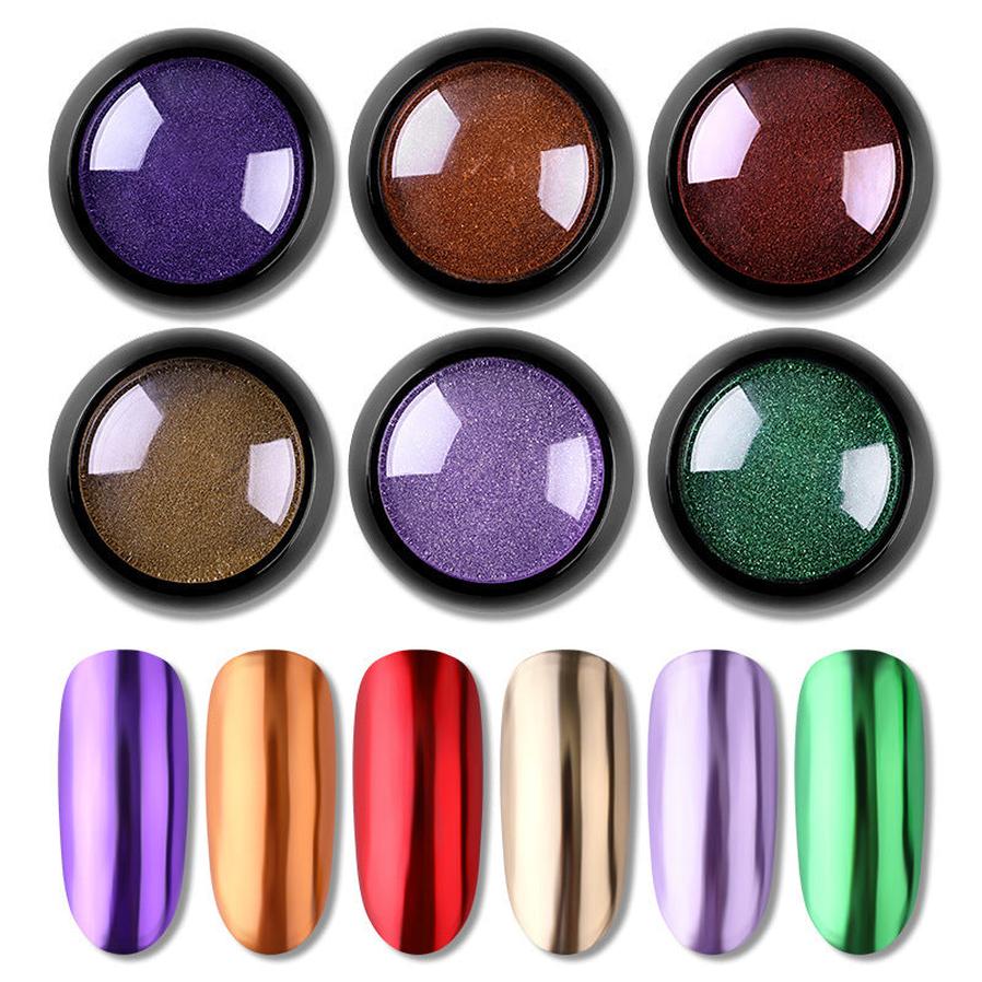 JMT-591370 Titanium Nail Glitter Powder - 12 Models, 4.0x4.0cm, 10g per Box, Create Stunning Mirror Effects