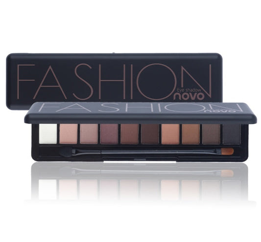 JMT-591498 10-Color Natural Eye Shadow Palette with Silk Texture and Brush