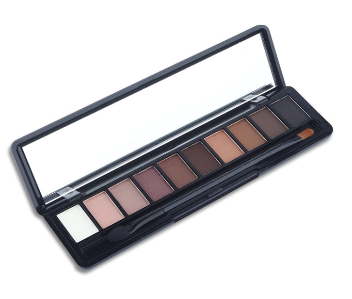 JMT-591498 10-Color Natural Eye Shadow Palette with Silk Texture and Brush