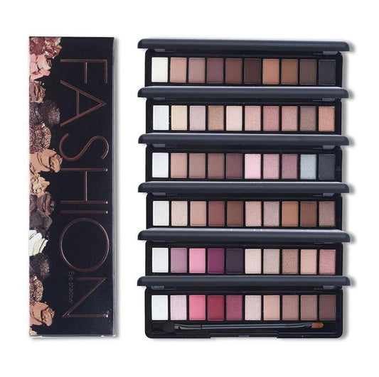 JMT-591498 10-Color Natural Eye Shadow Palette with Silk Texture and Brush