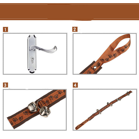 JMT-591562 Dog Training Alarm Doorbell with Iron Bell and Polyester Rope