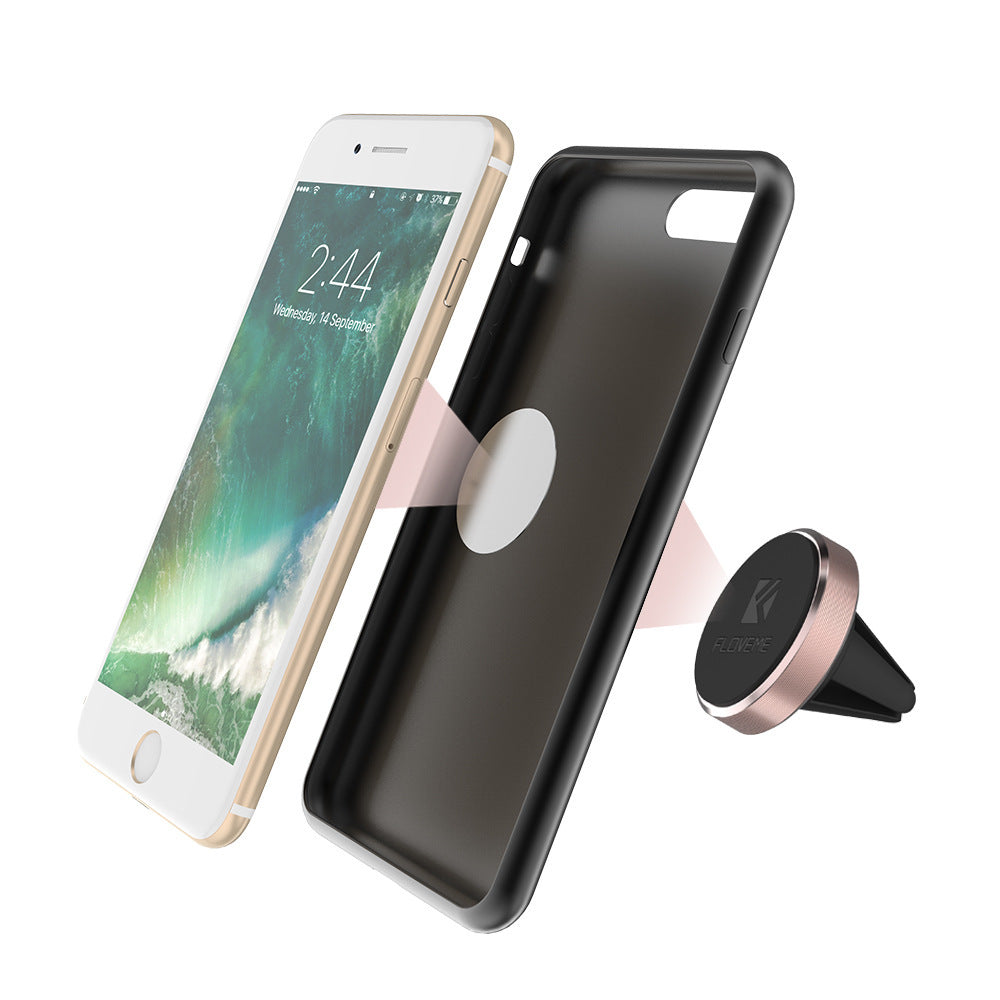 JMT-592074 360-Degree Rotating Magnetic Car Phone Holder - Aluminum Alloy Bracket in Rose Gold, Gold, and Silver
