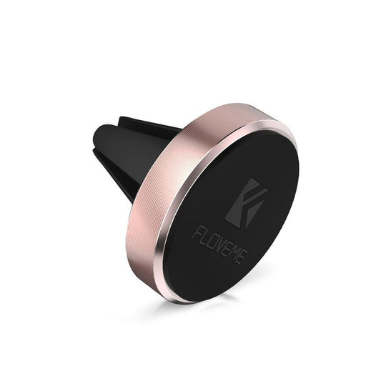 JMT-592074 360-Degree Rotating Magnetic Car Phone Holder - Aluminum Alloy Bracket in Rose Gold, Gold, and Silver