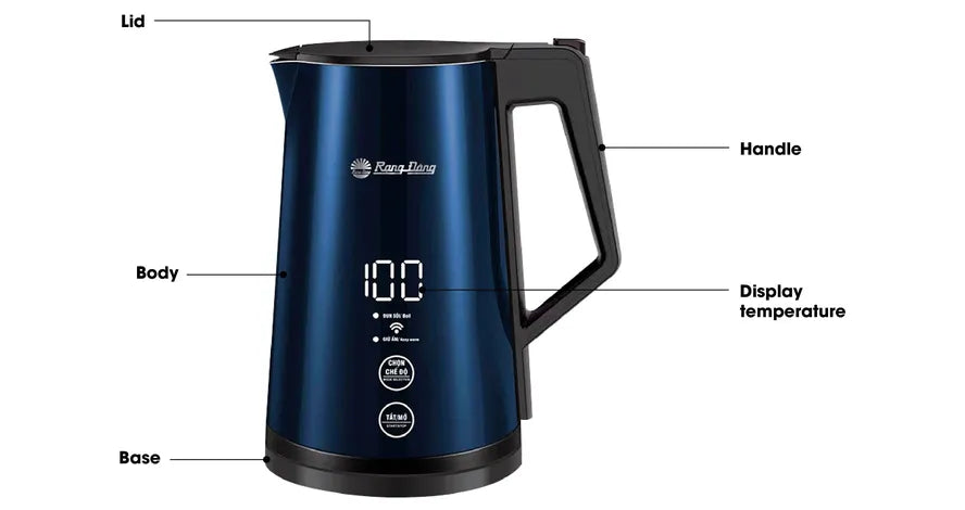 JMT-592330 Smart Cordless Electric Kettle with 1900 Watts Fast Boiling, 1.7 Liter Capacity, Auto Shut-Off, WiFi and Temperature Control