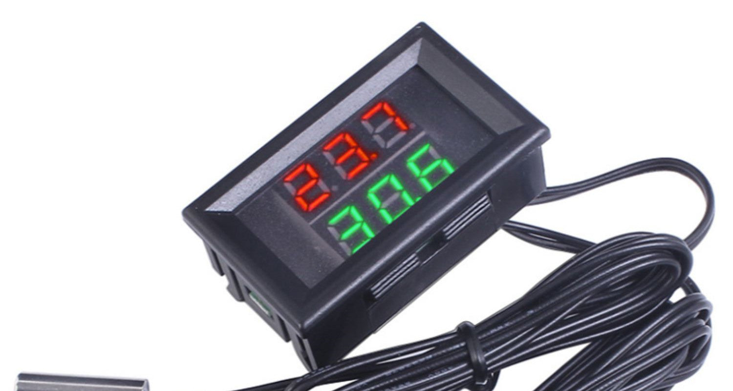 JMT-592522 Digital Thermometer for Car and Fish Tank with Dual Display, Measuring Range -55 to +120°C, Waterproof Probe, LED Display
