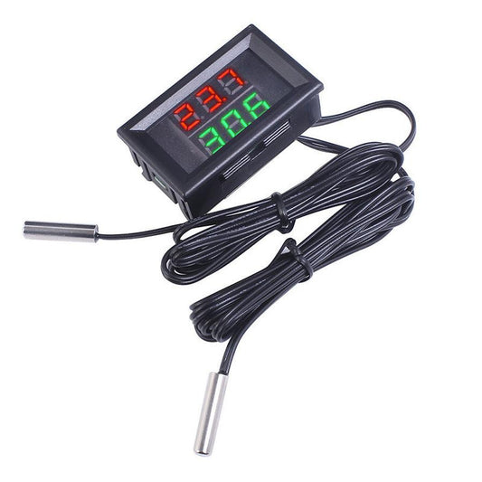 JMT-592522 Digital Thermometer for Car and Fish Tank with Dual Display, Measuring Range -55 to +120°C, Waterproof Probe, LED Display