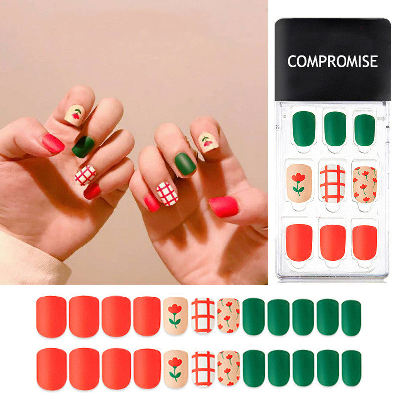 JMT-592522 Summer Style Soft PVC Fake Nails - 24 Multi Color Reusable Artificial Nail Set