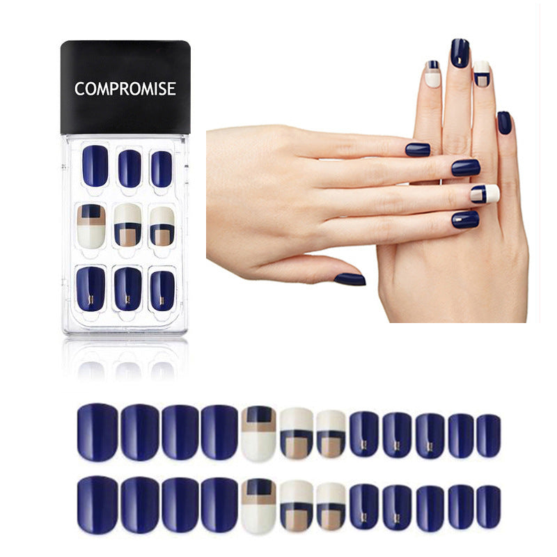 JMT-592522 Summer Style Soft PVC Fake Nails - 24 Multi Color Reusable Artificial Nail Set