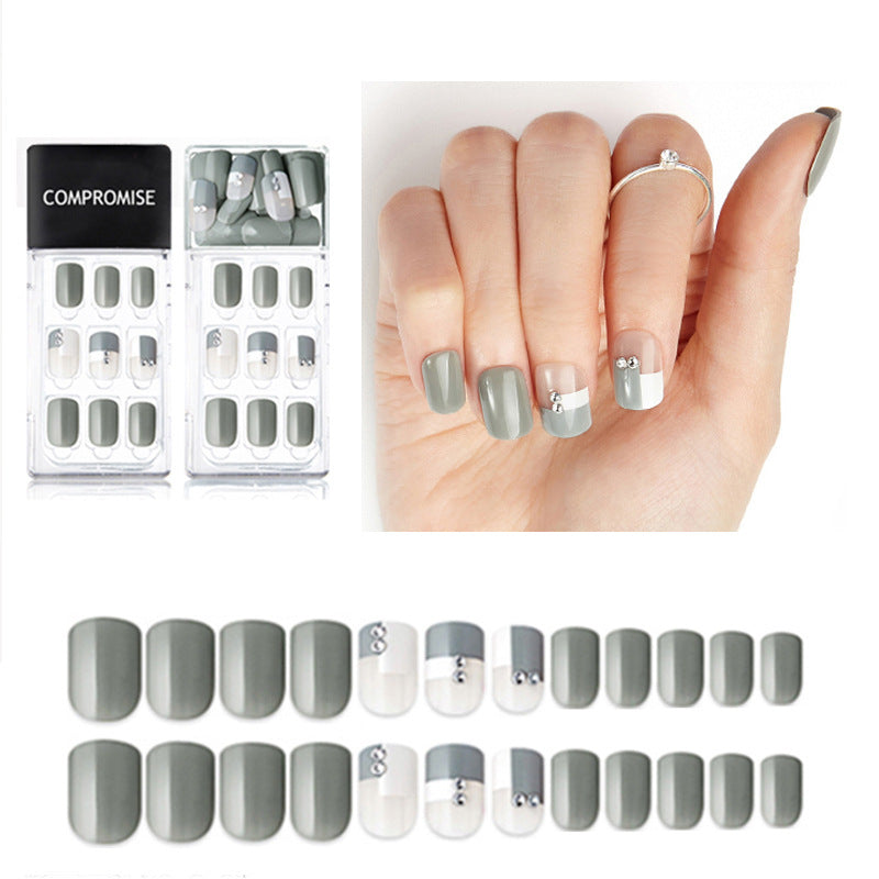 JMT-592522 Summer Style Soft PVC Fake Nails - 24 Multi Color Reusable Artificial Nail Set