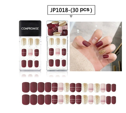 JMT-592522 Summer Style Soft PVC Fake Nails - 24 Multi Color Reusable Artificial Nail Set