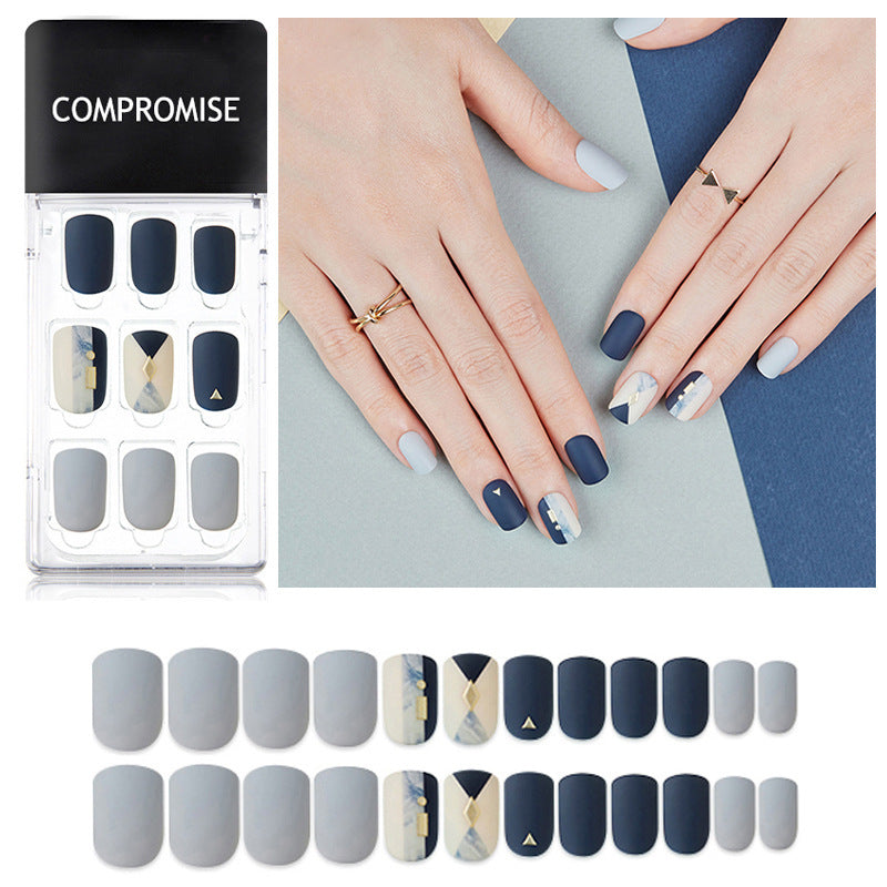 JMT-592522 Summer Style Soft PVC Fake Nails - 24 Multi Color Reusable Artificial Nail Set