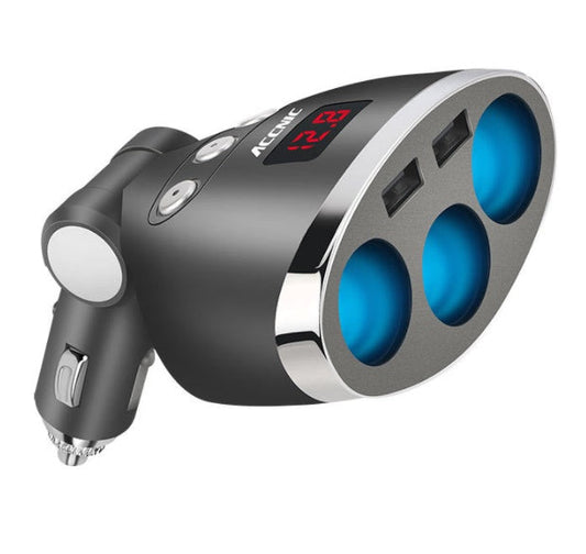 JMT-592906 Dual USB Car Charger with Three Charging Heads for Smartphones and Small Appliances