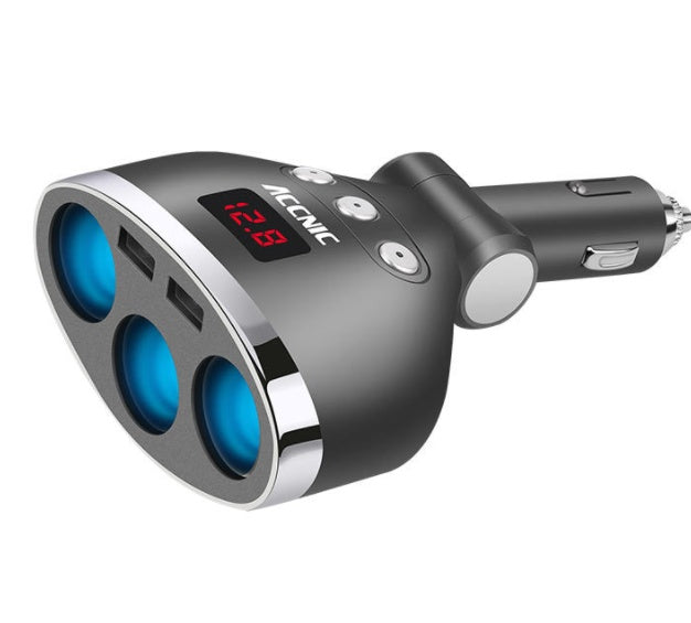 JMT-592906 Dual USB Car Charger with Three Charging Heads for Smartphones and Small Appliances