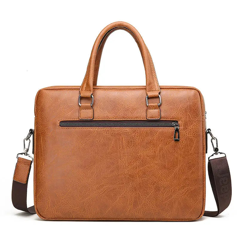 JMT-593034 Business Single Shoulder PU Leather Briefcase for Men - Versatile Laptop Bag
