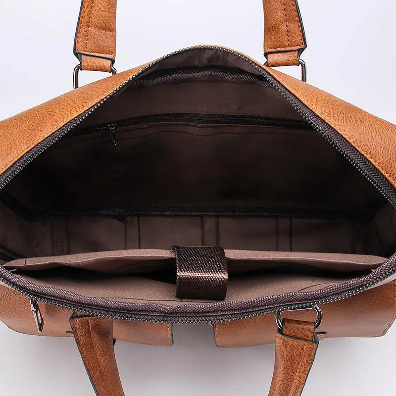 JMT-593034 Business Single Shoulder PU Leather Briefcase for Men - Versatile Laptop Bag
