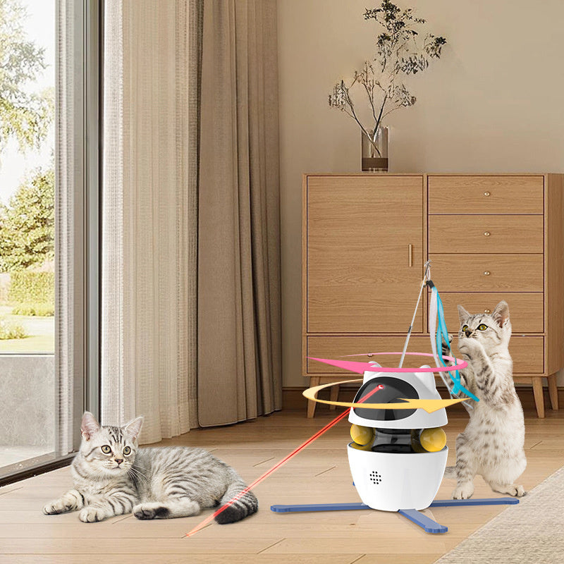 JMT-593354 Automatic Interactive Cat Toy with Elastic Rope for Indoor Cats