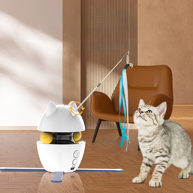 JMT-593354 Automatic Interactive Cat Toy with Elastic Rope for Indoor Cats
