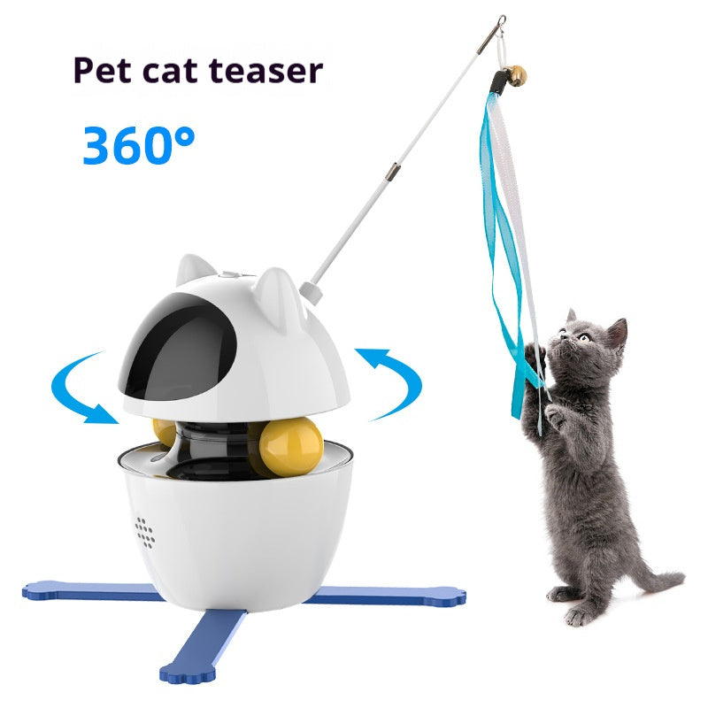 JMT-593354 Automatic Interactive Cat Toy with Elastic Rope for Indoor Cats