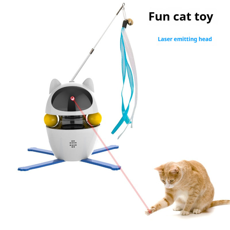 JMT-593354 Automatic Interactive Cat Toy with Elastic Rope for Indoor Cats