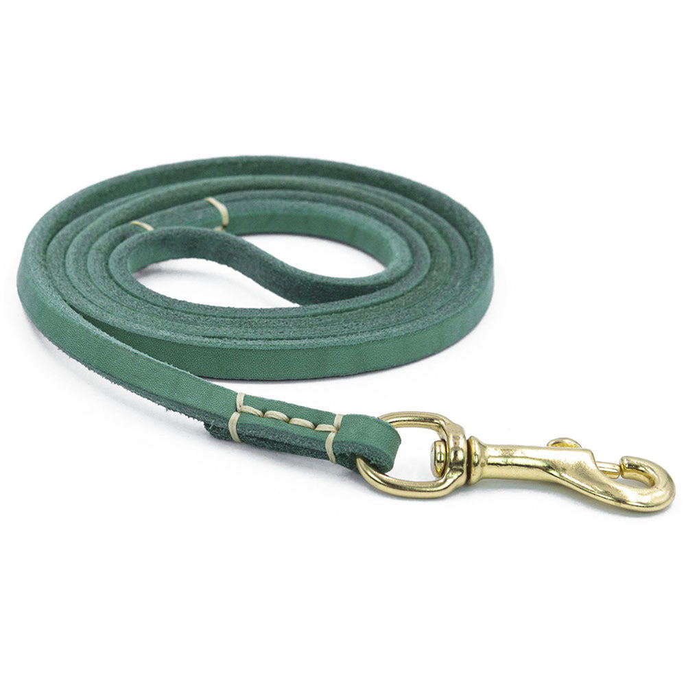 JMT-593866 Handmade Genuine Leather Dog Leash with Durable Copper Hardware for Small and Medium Dogs