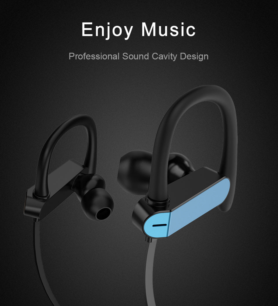 JMT-593866 Sport Running Earbuds with Ear Hooks and Microphone, Compatible with Universal Devices