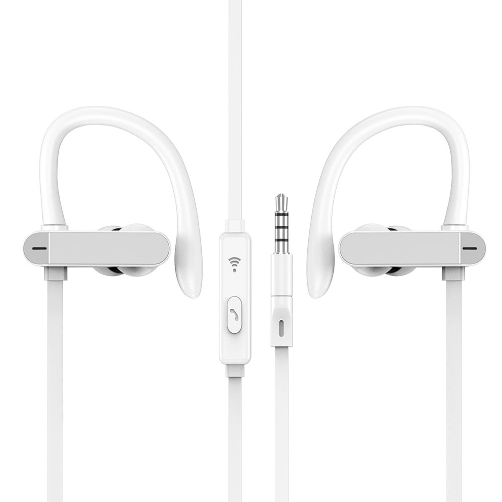 JMT-593866 Sport Running Earbuds with Ear Hooks and Microphone, Compatible with Universal Devices