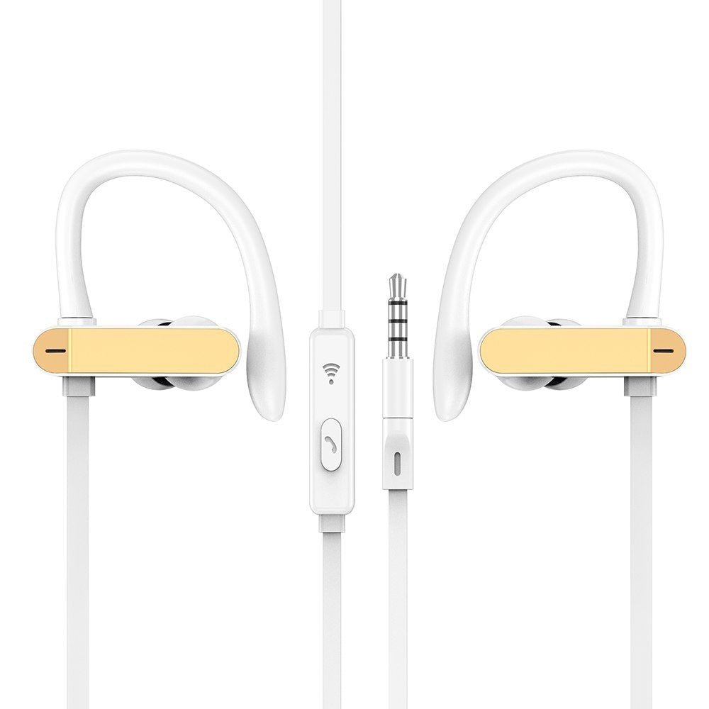 JMT-593866 Sport Running Earbuds with Ear Hooks and Microphone, Compatible with Universal Devices