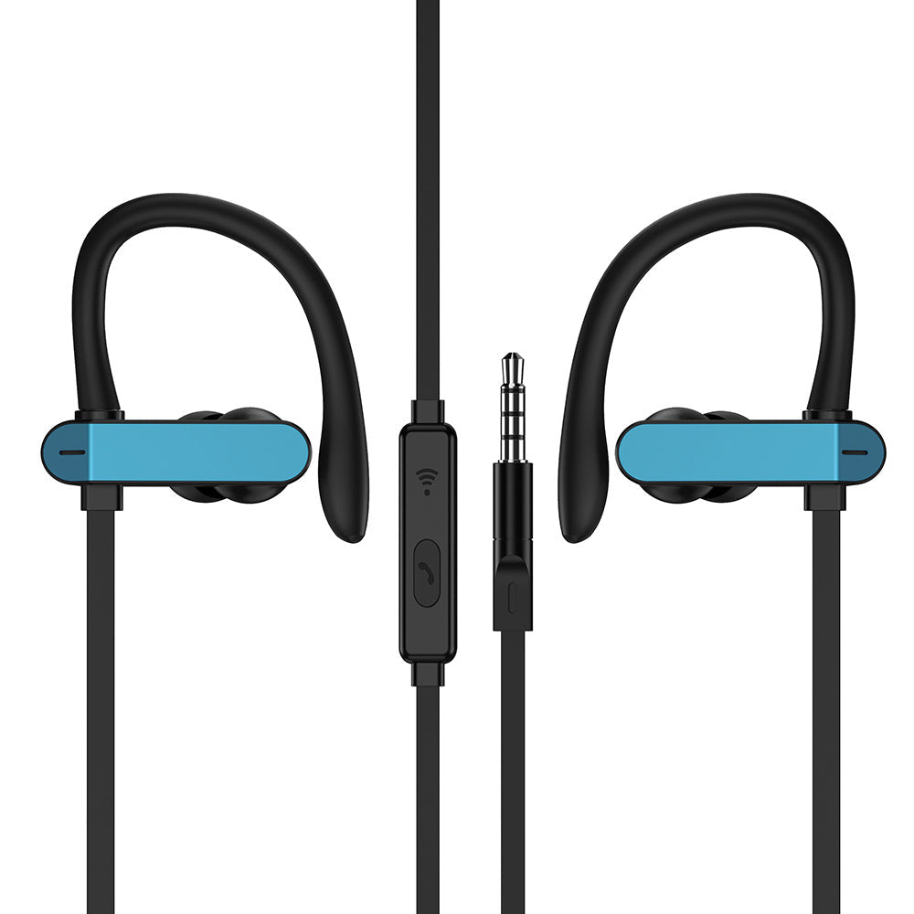 JMT-593866 Sport Running Earbuds with Ear Hooks and Microphone, Compatible with Universal Devices