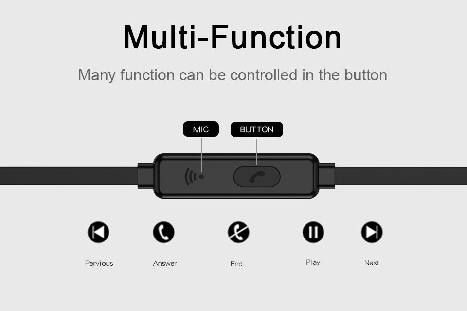 JMT-593866 Sport Running Earbuds with Ear Hooks and Microphone, Compatible with Universal Devices